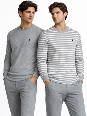 Polo Ralph Lauren Waffle Knit Thermal Long Sleeve Top Size Medium Bundle of 2